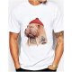 Men daily T-shirt, animal round neck, short sleeves