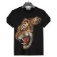 Men cotton slim t-shirt, geometric, 3D, animal print round neck