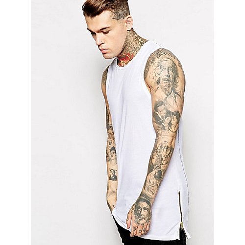 Men Basic vest, solid color round neck, sleeveless