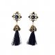 Women Crystal Earrings Tassels Hollow Flower Women Fringe Retro Gothic Earrings Jewelry