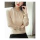 Slim women go out T-shirt, solid color round neck