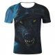 Men activities, party casual fashion, exaggerated XL cotton T-shirt, stripes, 3D, animal print round neck