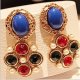 Female zircon earrings, cubic zirconia, retro, fashion color for everyday