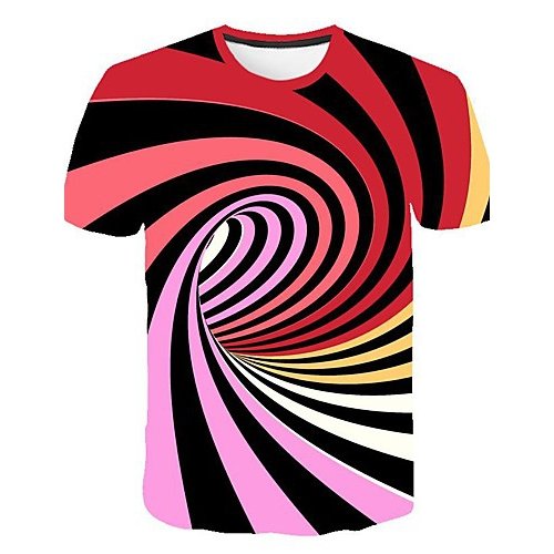 Men slim t-shirt, geometric round neck