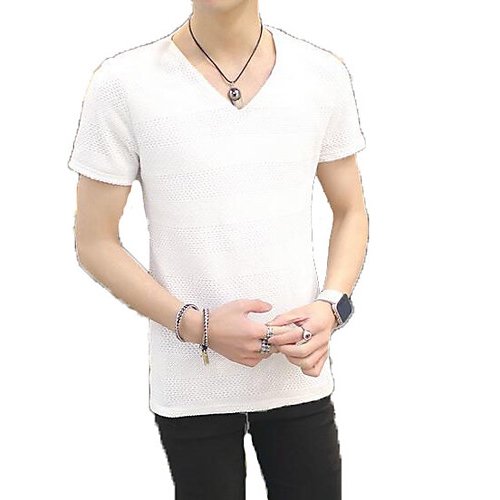 Men basic, street chic T-shirt, solid color