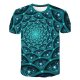 Men slim t-shirt, geometric round neck