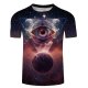 Men T-shirt, Galaxy, 3D printed round neck