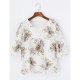 Women cotton T-shirt, floral lace