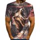 Men casual everyday fashion, exaggerated T-shirt, color matching, 3D, animal print round neck, short sleeves