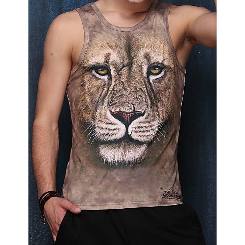 Men sports, clubs, beaches initiative, punk and gothic T-shirts, leopard V-neck, sleeveless