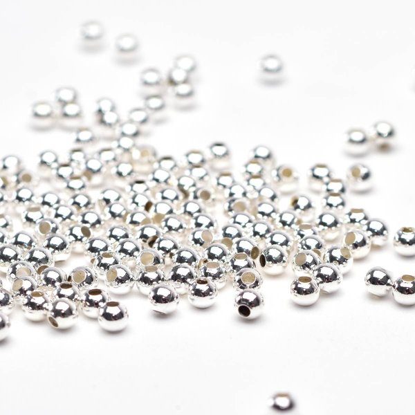 Unlimited silver beads spacer beads 3 mm circular package 100