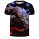 Men casual basic T-shirt, animal print round neck, short sleeves