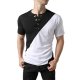 Men daily holiday chic T-shirt, color round neck, short sleeves