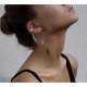 Women tassel ear cuffs, fashion leaves, tassels, silver, night