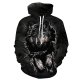 Women 3D Print Pullover Wolf Long Sleeve Hooded Jacket Blouse