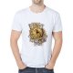 Men casual, everyday sports and leisure business, elegant slim T-shirt, graphics, animal, printed crew neck, short sleeves