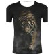 Men sports and casual chic, large size cotton T-shirt, 3D, graphics, animal print round neck, short sleeves