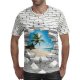 Men wear basic T-shirts, 3D round neck, short sleeves