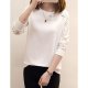 Women go out cotton T-shirt, solid color, winter, lace