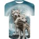 Men Large Size Cotton Slim T-Shirt, 3D, Graphics, Animal Printed Round Neck