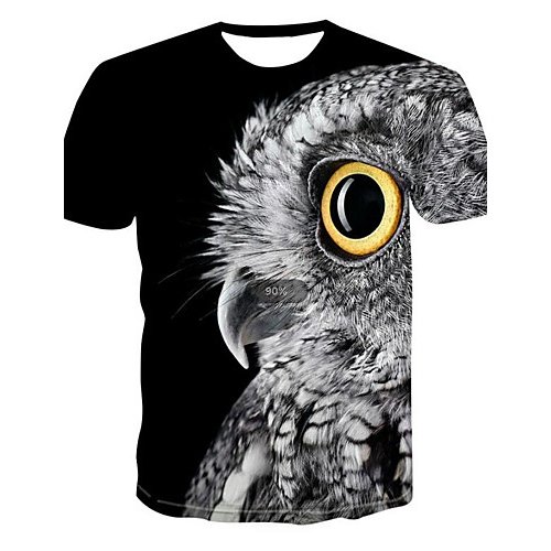 Men casual, daily basic, stylish T-shirt, animal print round neck, short sleeves