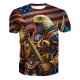 Men daily basic large size cotton T-shirt, animal round neck, short sleeves