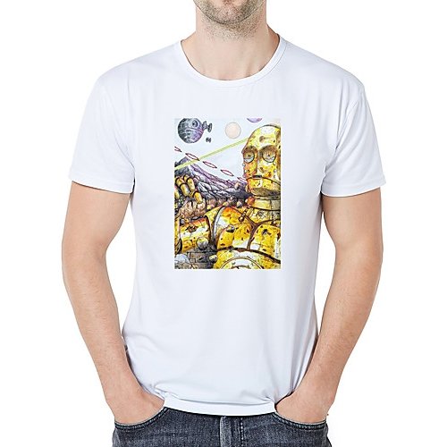 Men slim t-shirt, graphics, round neck