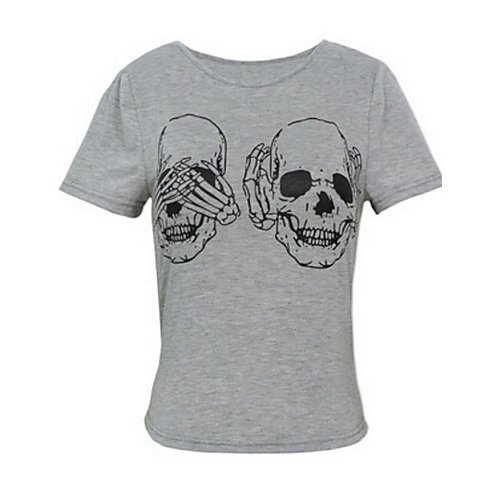 Women out of the big size cotton T-shirt, Skull