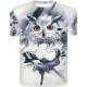 Men cotton slim t-shirt, 3D, graphics, animal print round neck