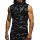 Men Outer Weekend Basic Cotton Slim T-Shirt, Camouflage Hoodie, Sleeveless, Long Style