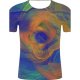 Men sports and casual chic, cotton T-shirt, geometry, 3D, graphic print round neck