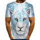 Men everyday fashion, exaggerated T-shirt, color matching, 3D, animal print round neck, short sleeves