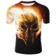 Men large size cotton T-shirt, geometric, animal, skull print round neck