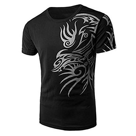 Men's fashion cotton short-sleeved T-shirt black