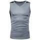 Men cotton vest, solid color round neck