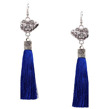 Female Earrings Tassel Bows Lady Fringe Fashion Sterling Silver Sterling Silver Earrings Jewelry