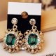 Woman crystal tassel earrings, cubic zirconia basic steel, color