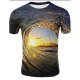 Men T-shirt, Galaxy, 3D printed round neck