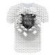 Men Beach Fashion, Exaggerated T-Shirt, Color Block, 3D, Animal Printed Round Neck, Short Sleeve