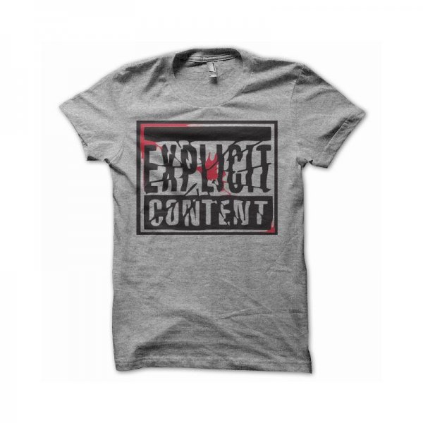 Explicit content gray T-shirt