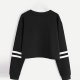 Women casual long sleeve print letter sweater cotton coat jacket shirt