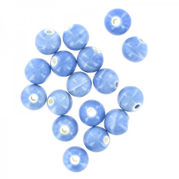 Medium round ceramic beads blue