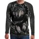 Men everyday wear holiday t-shirt, 3D, animal print round neck, long sleeves