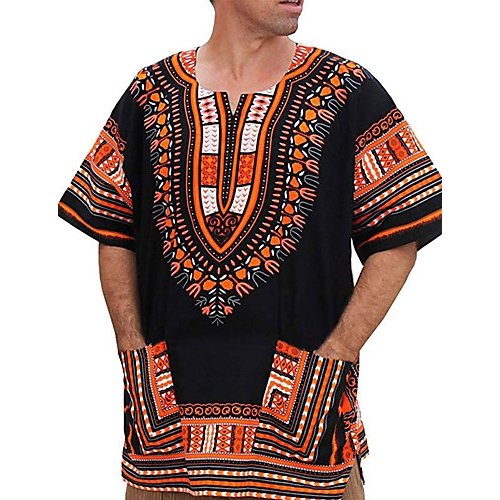 Men casual, everyday retro T-shirt, geometric print