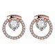 Female Water Zircon Moissan Stud Earrings Female Fashion Bridal Earrings Jewelry Alloy