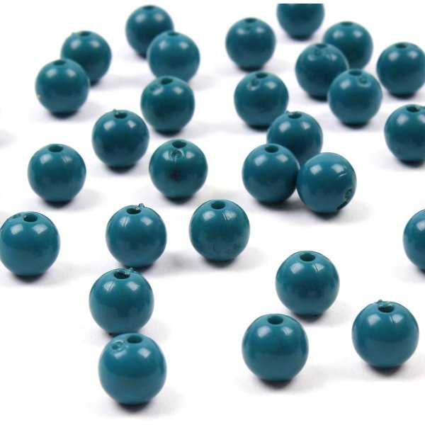 Dark green plastic beads 8 mm 100 g