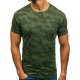 Men daily sports basic cotton T-shirt, camouflage printed round neck, short sleeves