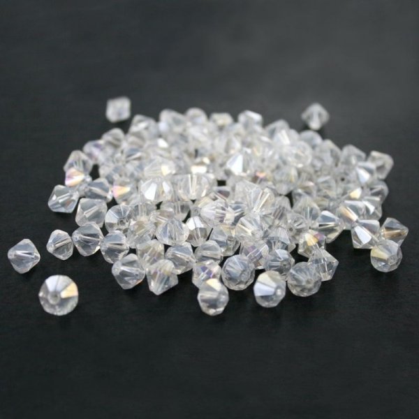 Clear AB crystal beads double cone