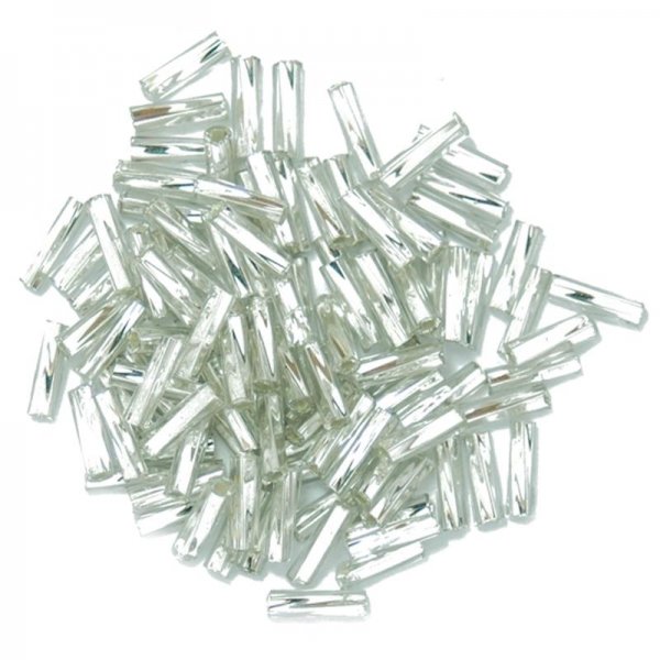 Torsional silver bugle beads 7 mm 15 g