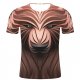 Men activities, party casual fashion, large size cotton t-shirt, stripes, 3D, animal print round neck